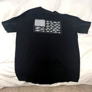 Columbia PFG Mens XL Black Crewneck USA Flag Outdoors Fishing T-Shirt